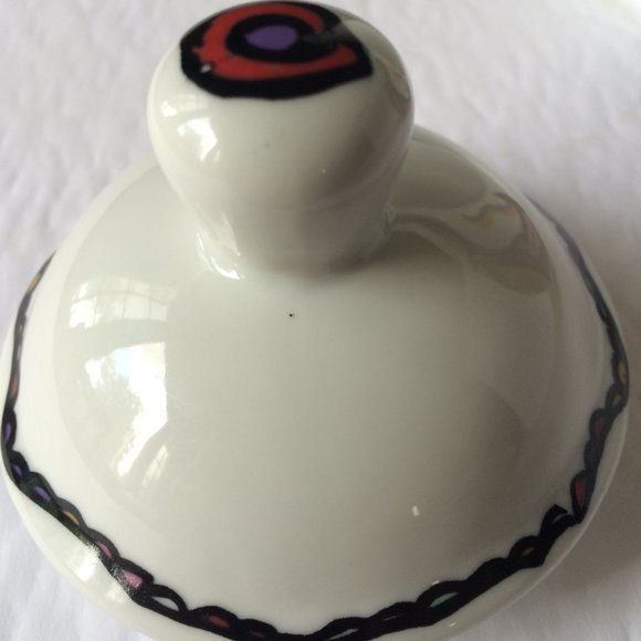 Teapot Josien Broeren White Colorful Woman Face Print Porcelain Kitchen - Picture 12 of 12